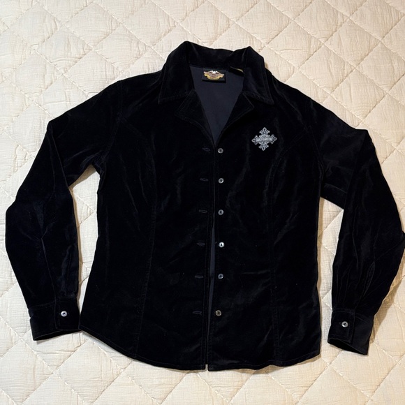Harley-Davidson Tops - Harley-Davidson Black Velvet Women's Top Size Small